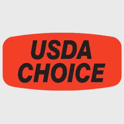 Short Oval Label USDA Choice - 1,000/Roll