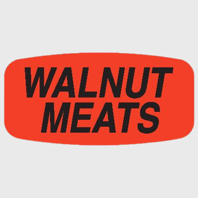 Short Oval Label Walnut Meats - 1,000/Roll