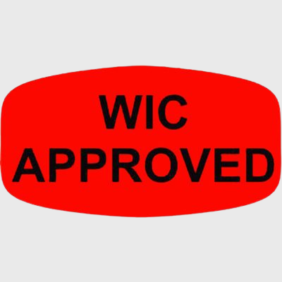 Short Oval Label WIC Approved - 1,000/Roll
