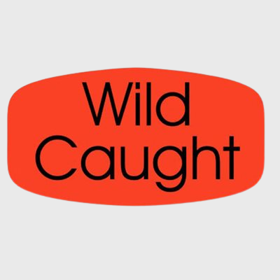 Short Oval Label Wild Caught - 1,000/Roll