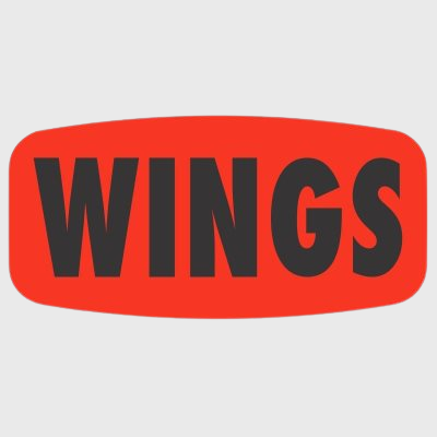 Short Oval Label Wings - 1,000/Roll