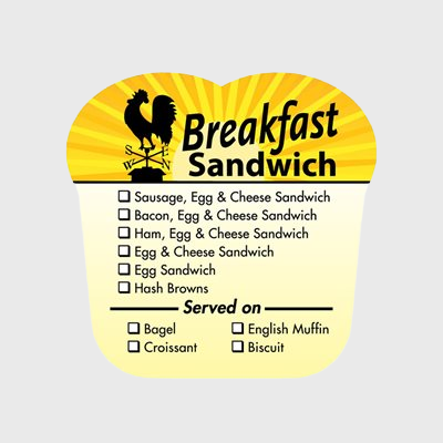 Grab & Go Label Breakfast Sandwich Check Off - 500/Roll
