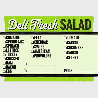 Grab & Go Label Deli Fresh Salad Checkoff  - 500/Roll