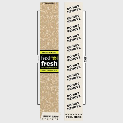 Prepared Meals Label Fast & Fresh Kraft Sleeve - 250/Roll