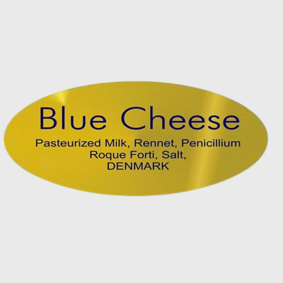 Gold Foil Label Blue Cheese With Ingredients - 500/Roll