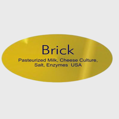 Gold Foil Label Brick With Ingredients - 500/Roll