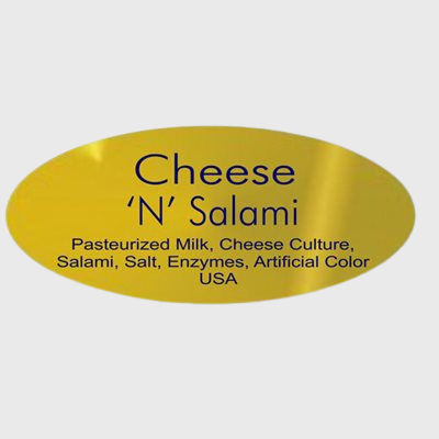 Gold Foil Label Cheese N Salami With Ingredients - 500/Roll
