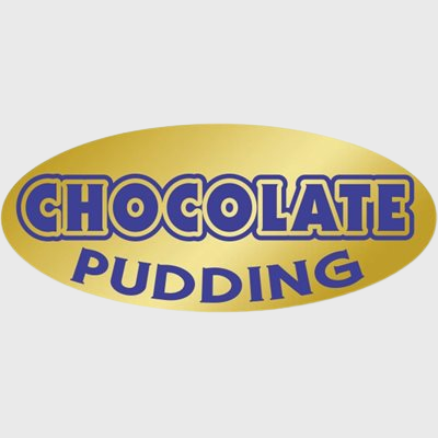 Gold Foil Label Chocolate Pudding - 500/Roll