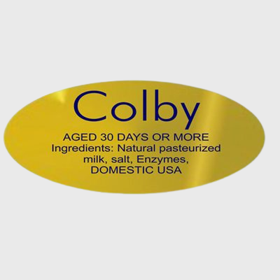 Gold Foil Label Colby With Ingredients - 500/Roll
