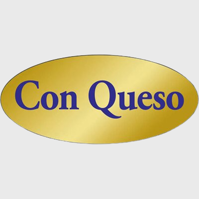 Gold Foil Label Con Queso - 500/Roll