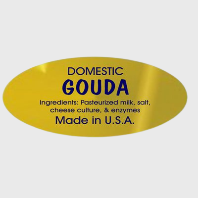 Gold Foil Label Gouda Domestic - 500/Roll