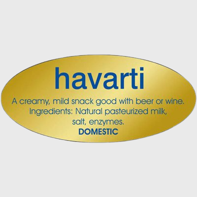 Gold Foil Label Havarti - 500/Roll