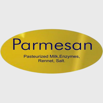Gold Foil Label Parmesan With Ingredients - 500/Roll