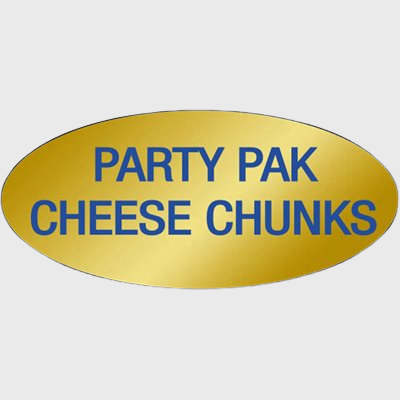 Gold Foil Label Party Pak Cheese Chucks - 500/Roll