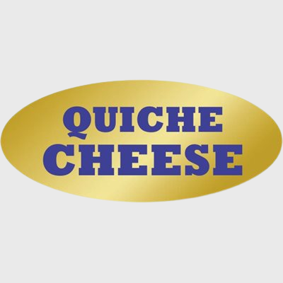 Gold Foil Label Quiche Cheese - 500/Roll