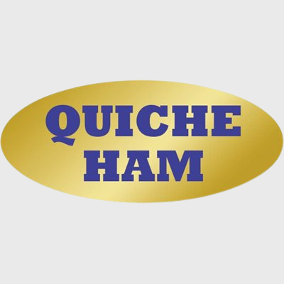 Gold Foil Label Quiche Ham - 500/Roll