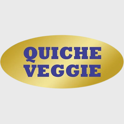 Gold Foil Label Quiche Veggie - 500/Roll