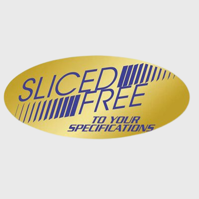 Gold Foil Label Sliced Free - To Your Specifications - 500/Roll
