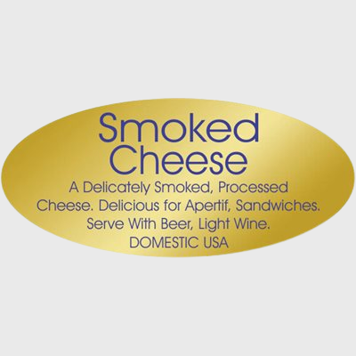 Gold Foil Label Smoked Cheese - 500/Roll