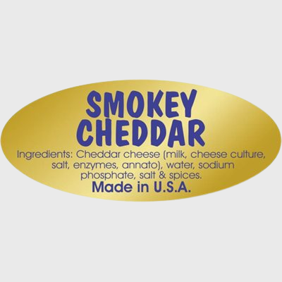 Gold Foil Label Smokey Cheddar - 500/Roll