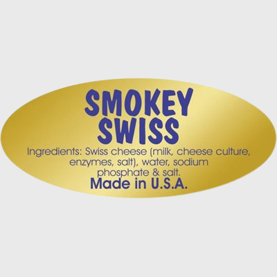 Gold Foil Label Smokey Swiss - 500/Roll