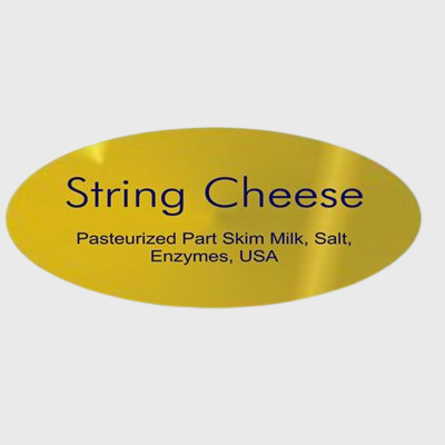Gold Foil Label String Cheese With Ingredients - 500/Roll