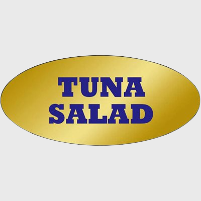 Gold Foil Label Tuna Salad - 500/Roll