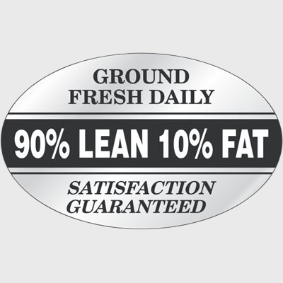 Nutritional Grind Label 90% Lean 10% Fat-Ground Fresh - 500/Roll