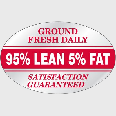 Nutritional Grind Label 95% Lean 5% Fat-Ground Fresh - 500/Roll