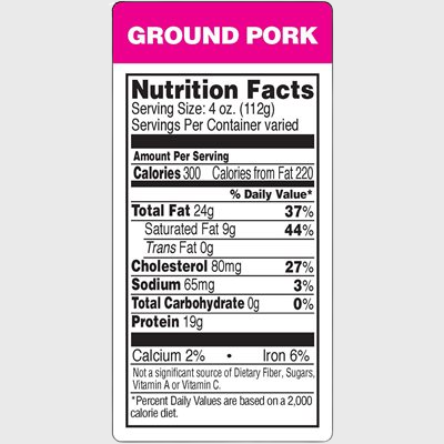 BOLLIN LABEL Ground Pork Label - 1,000/Roll