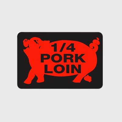 Pork Label 1 / 4 Pork Loin With Pig - 500/Roll
