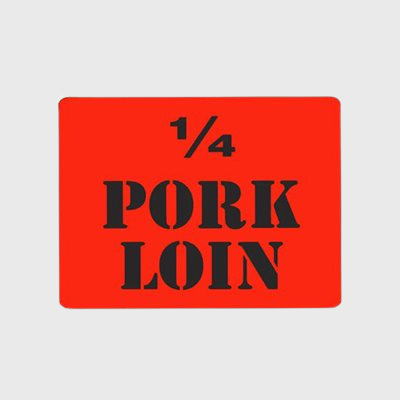 Pork Label 1 / 4 Pork Loin - 1,000/Roll