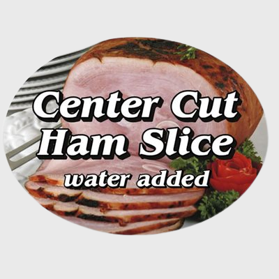 Pork Label Center Cut Ham Slice Water Add - 250/Roll