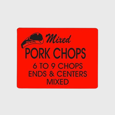 Pork Label Mixed Pork Chops 6 to 9 - 1,000/Roll