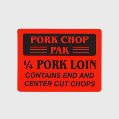 Pork Label Pork Chop Pak - 1 /4 Pork Loin - 1,000/Roll