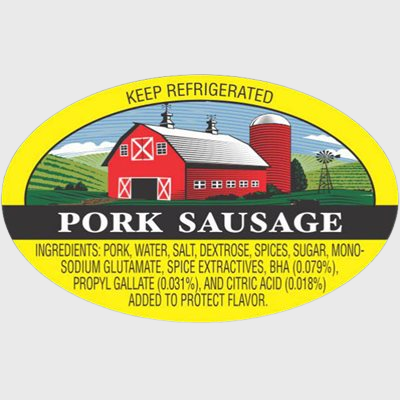 Pork Label Pork Sausage With Witt's Ingredients - 500/Roll