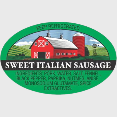 Pork Label Sweet Italian Sausage With Witt's Ingredients - 500/Roll