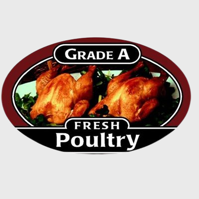 Meat And Seafood Label Grade A Fresh Poultry Picture - 500/Roll