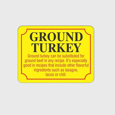 Meat And Seafood Label Ground Turkey - 1,000/Roll