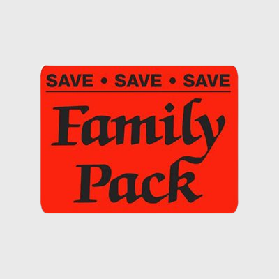 Coupon And Discount Label Family Pack - Save Save Save - 500/Roll
