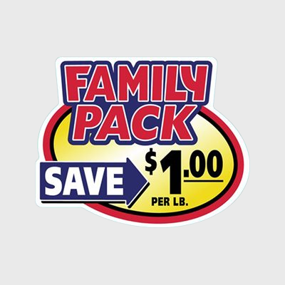 Coupon And Discount Label Family Pack Save $1.00 - 500/Roll