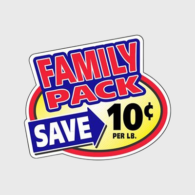 Coupon And Discount Label Family Pack Save 10¢ - 500/Roll