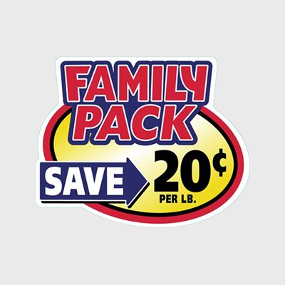 Coupon And Discount Label Family Pack Save 20¢ - 500/Roll