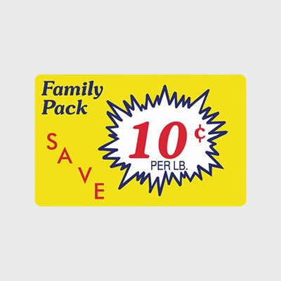 Family Pack Label Save 10¢ / lb - 500/Roll