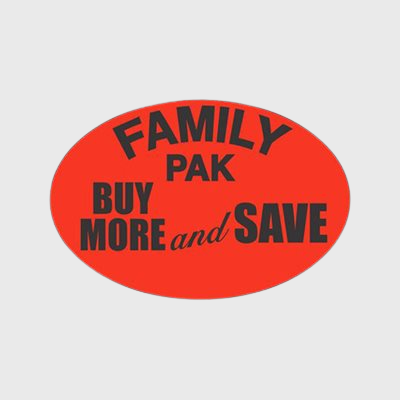 Coupon And Discount Label Family Pak Buy More and Save - 500/Roll