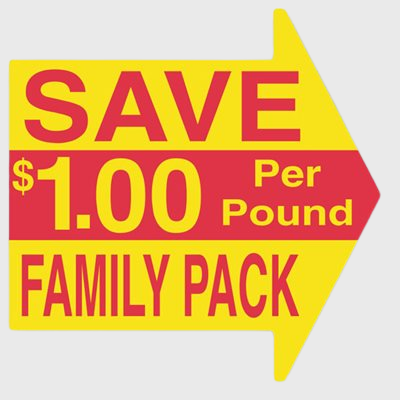 Coupon And Discount Label Save Family Pack $1 Per Pound - 500/Roll