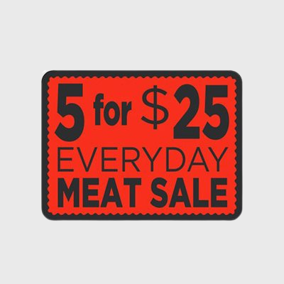 Coupon And Discount Label 5 for $25 Everyday Meat Sale - 500/Roll
