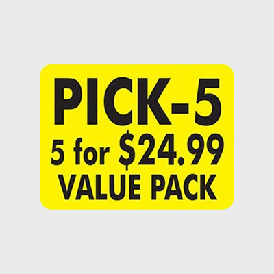 Coupon And Discount Label Pick-5 / 5 for $24.99 Value Pack - 500/Roll