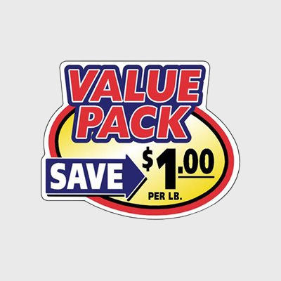 Coupon And Discount Label Value Pack Save $1.00 Label - 500/Roll