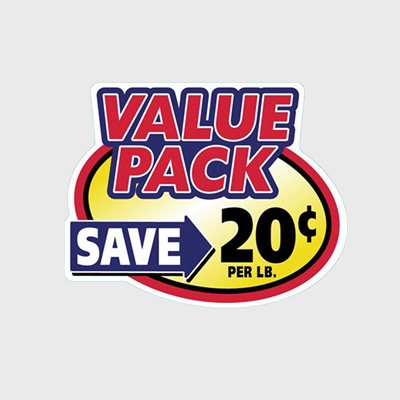 Coupon And Discount Label Value Pack Save 20¢ - 500/Roll